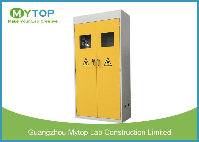 Yellow Safety Fire Rated Gas Cylinder Storage Cabinet With Alarm
