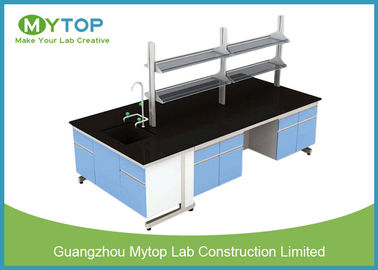 C Frame Medical Workbench Furniture With MDF Cabinet Black Epoxy Resin Worktop
