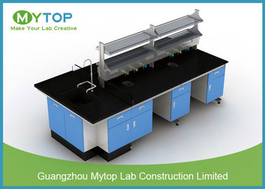 Anti - Bacteria Hospital Lab Furniture Metal Island Table For HIV Laboratory